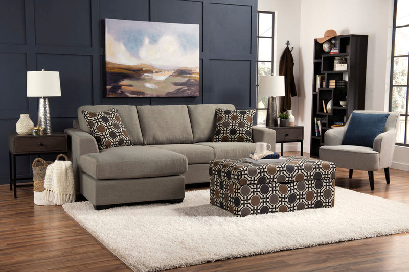 Aimy Linen-Look Fabric Accent Chair - Light Grey