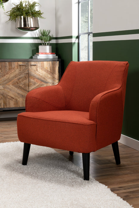 Aimy Linen-Look Fabric Accent Chair - Orange