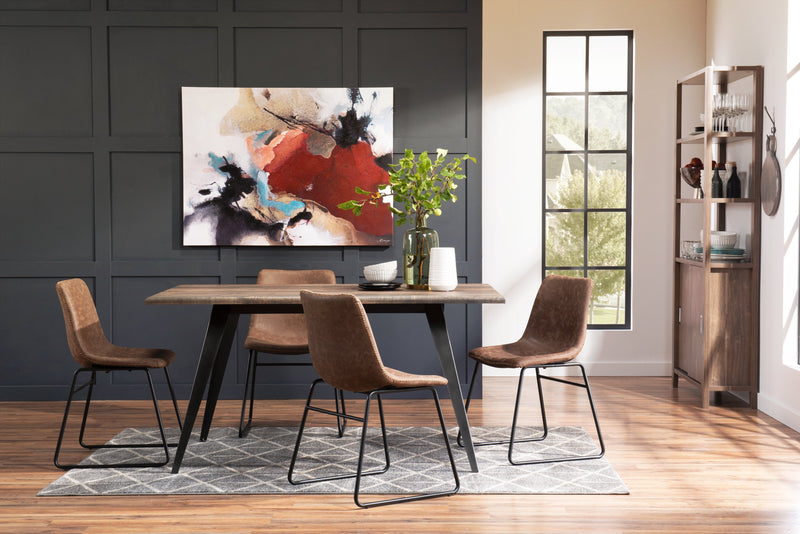 Amos 5-Piece Dining Package with Tess Chairs - Brown