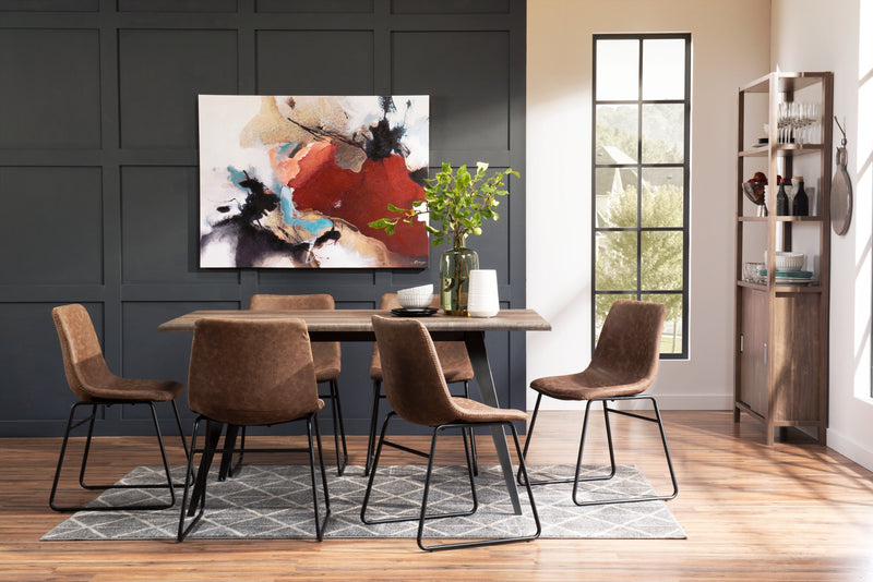 Amos 7-Piece Dining Package with Tess Chairs - Brown