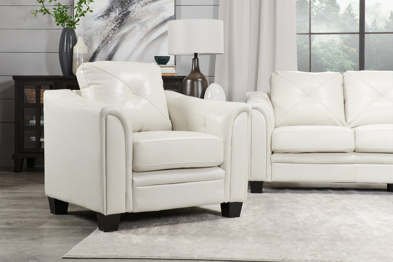 Andi Leather-Look Fabric Chair - Beige