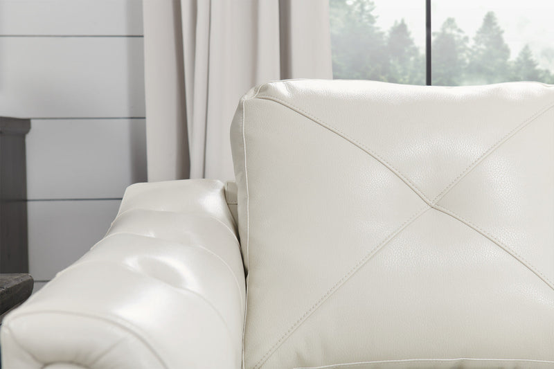 Andi Leather-Look Fabric Sofa - Beige