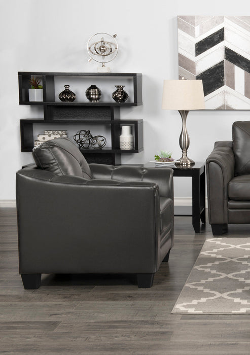 Andi Leather-Look Fabric Chair - Grey