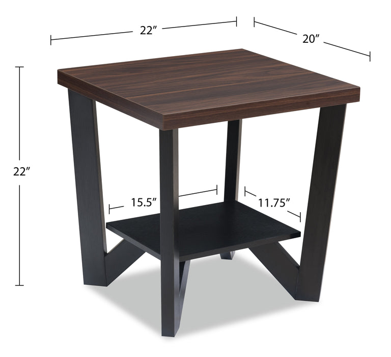 Arika 3-Piece Coffee and Two End Tables Package - Black