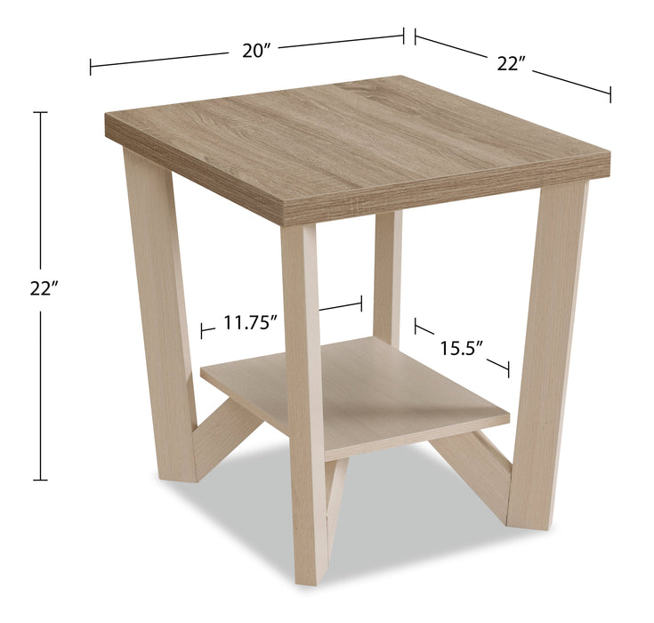 Arika 3-Piece Coffee and Two End Tables Package - Ivory