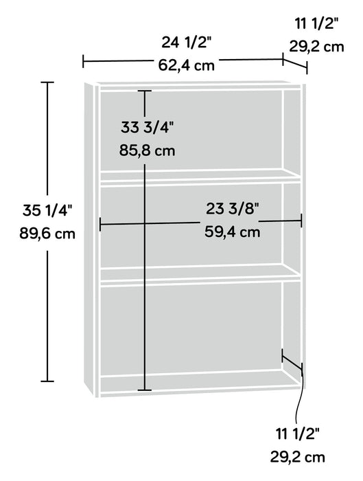 Boston 3-Shelf Bookcase – White
