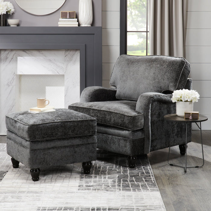 Bellmont Chenille Ottoman - Charcoal