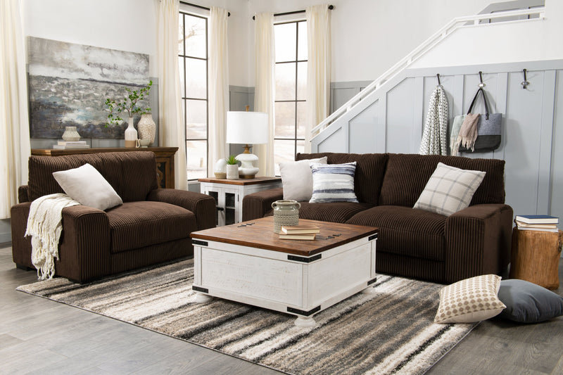 Benjy Coffee Table with Storage - White and Pine