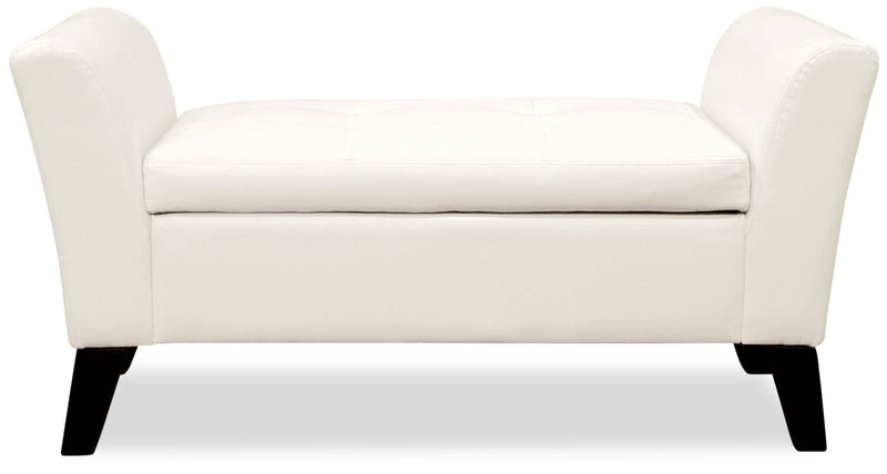 Bonn Faux Leather Storage Ottoman - White