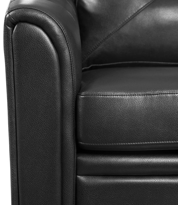 Andi Leather-Look Fabric Loveseat - Black