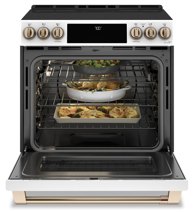 Café 30\" Slide-In Radiant and Convection Electric Range - CCES700P4MW2