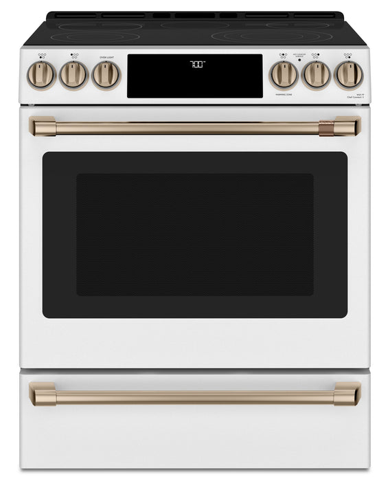 Café 30\" Slide-In Radiant and Convection Electric Range - CCES700P4MW2
