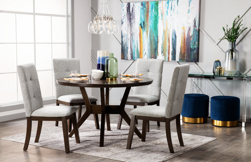 Chelsea 5-Piece Round Dining Package - Grey Brown