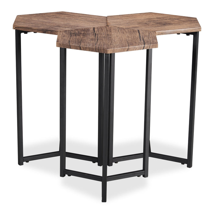 Cleo 3-Piece Chairside Table Package - Brown  