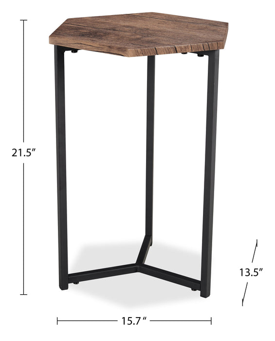 Cleo Chairside Table - Brown  