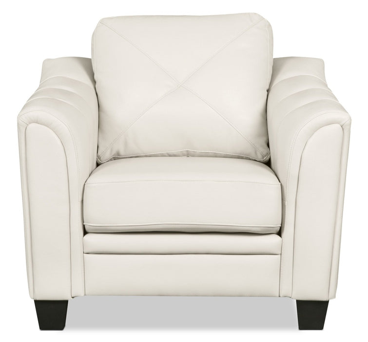 Andi Leather-Look Fabric Chair - Beige
