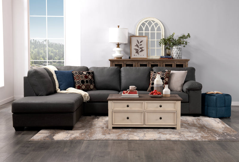 Colby Coffee Table with Lift Top and Casters - White