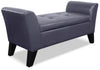 Bonn Faux Leather Storage Ottoman - Grey