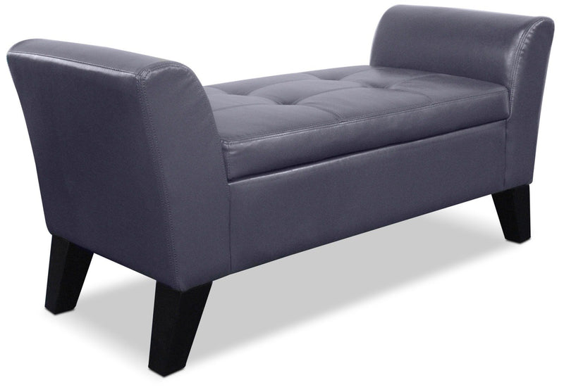 Bonn Faux Leather Storage Ottoman - Grey