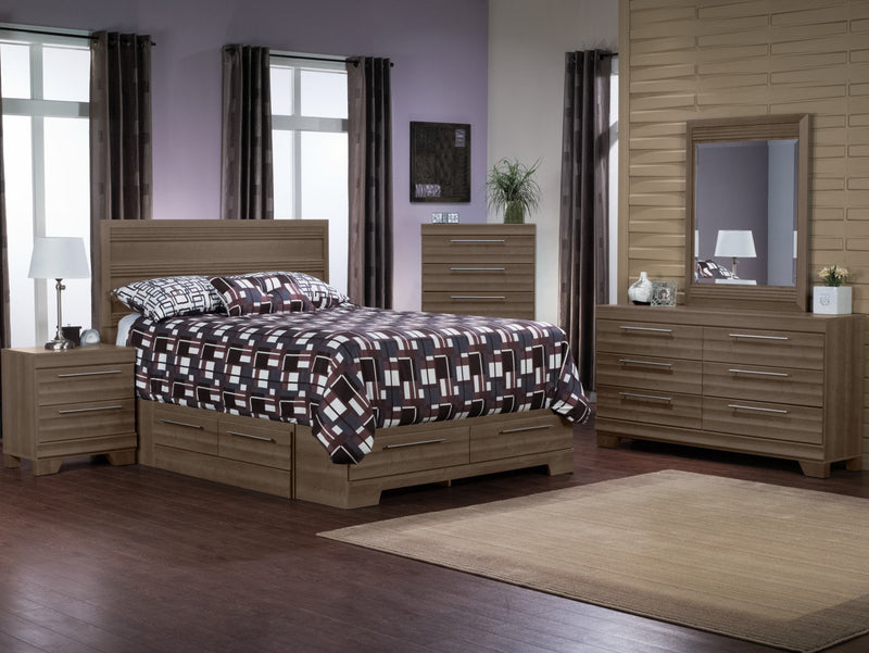 Olivia Queen Platform Storage Bed - Grey