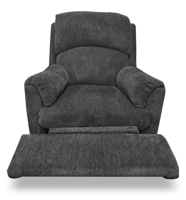 Baron Chenille Glider Recliner - Grey