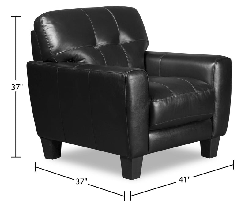 Curt Genuine Leather Chair - Black