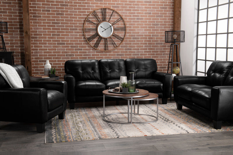 Curt Genuine Leather Sofa - Black