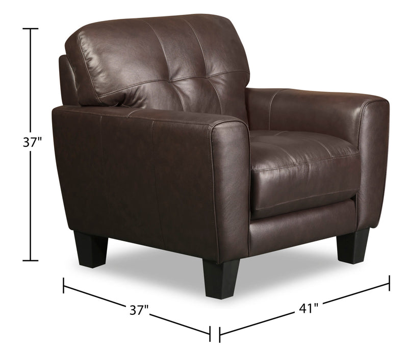 Curt Genuine Leather Chair - Brown