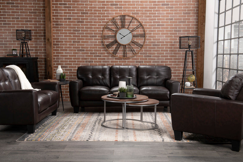 Curt Genuine Leather Loveseat - Brown