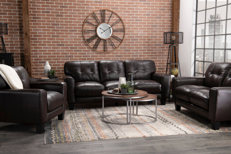 Curt Genuine Leather Sofa - Brown