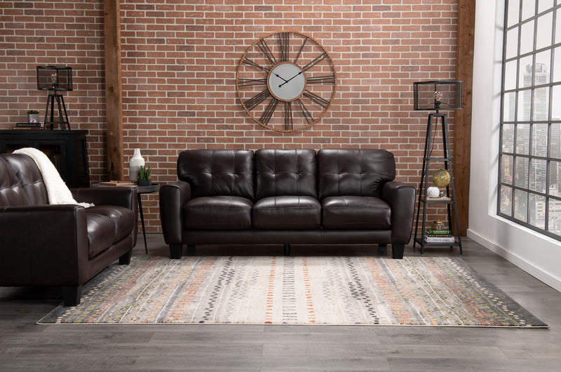 Curt Genuine Leather Sofa - Brown