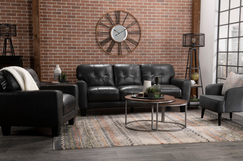 Curt Genuine Leather Chair - Grey