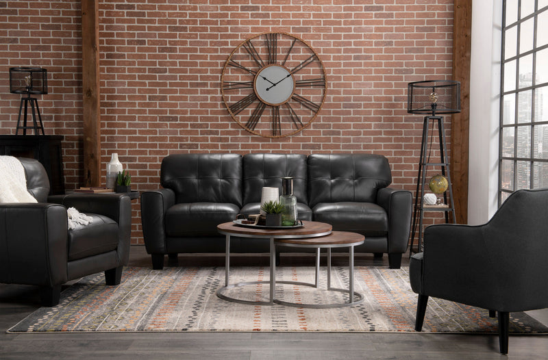Curt Genuine Leather Sofa - Grey