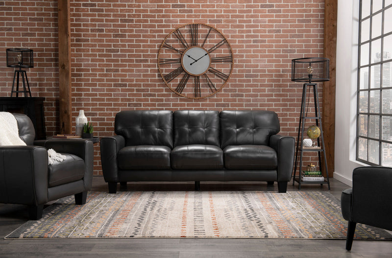Curt Genuine Leather Sofa - Grey