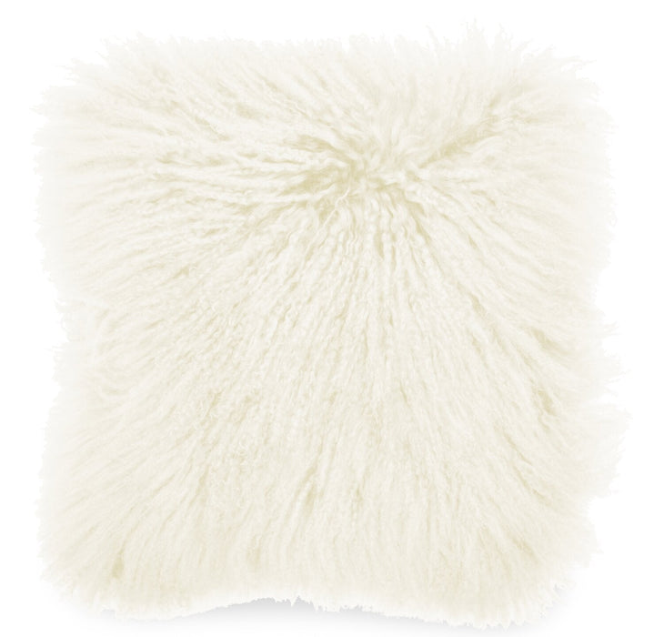 Mongolian 16\" Square Accent Pillow - White