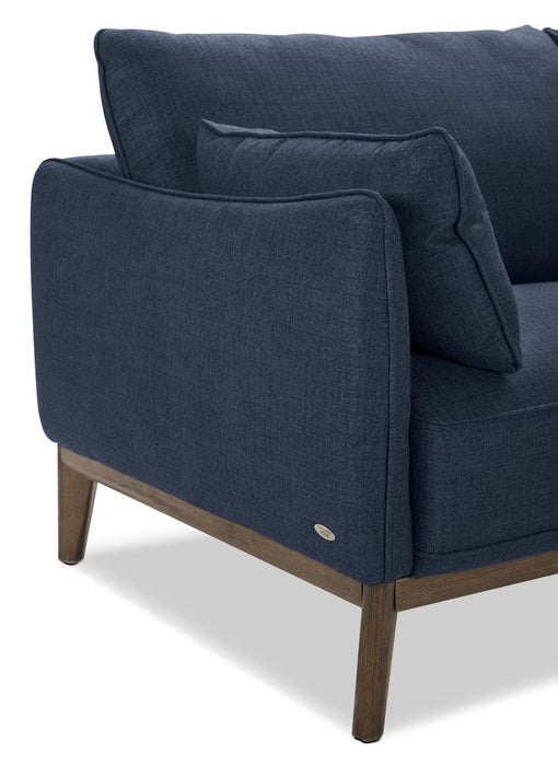 Gena 2-Piece Linen-Look Fabric Right-Facing Sectional - Midnight