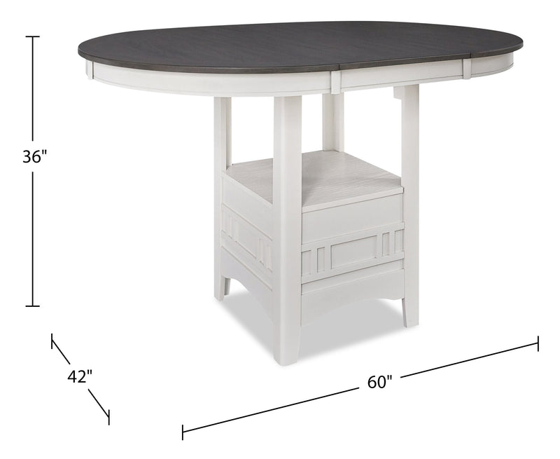 Dena Counter-Height Dining Table - White and Grey
