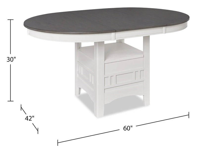Dena Dining Table - White and Grey