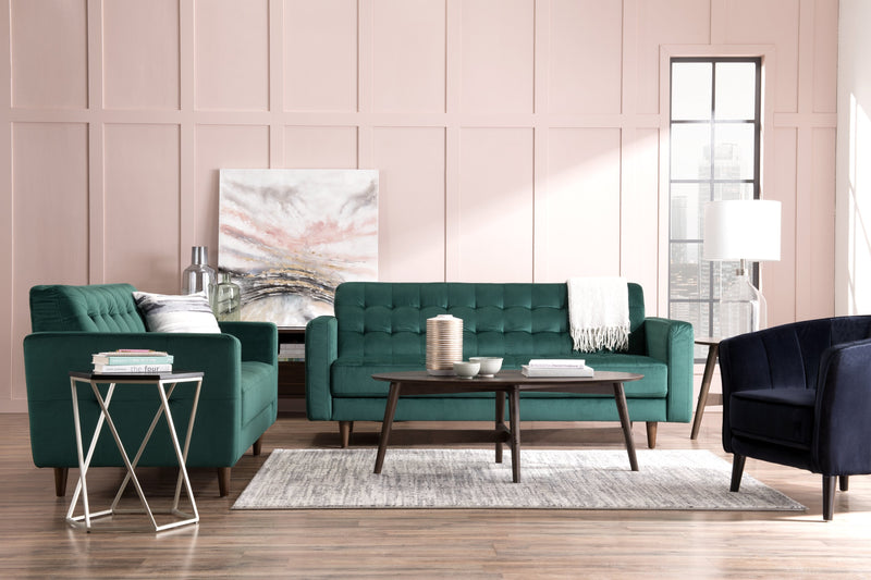 Devlin Velvet Sofa - Green