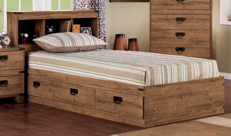 Driftwood Full Mates Bed with Bookcase Headboard
