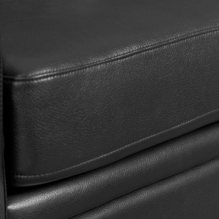 Andi Leather-Look Fabric Loveseat - Black