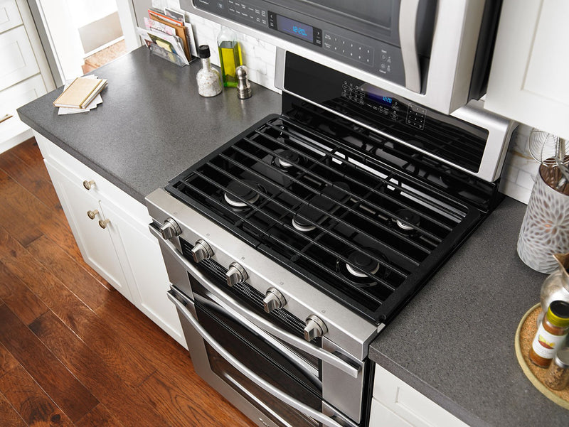 Whirlpool® 6.0 Cu. Ft. Gas Double Oven Range with EZ-2-Lift™ Hinged Grates