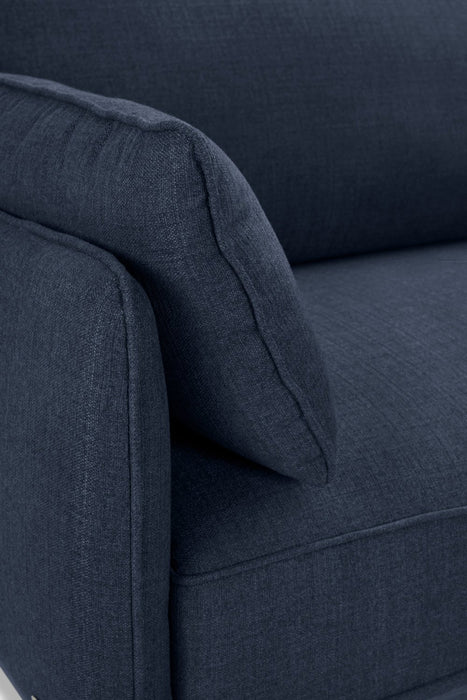 Gena 2-Piece Linen-Look Fabric Right-Facing Sectional - Midnight