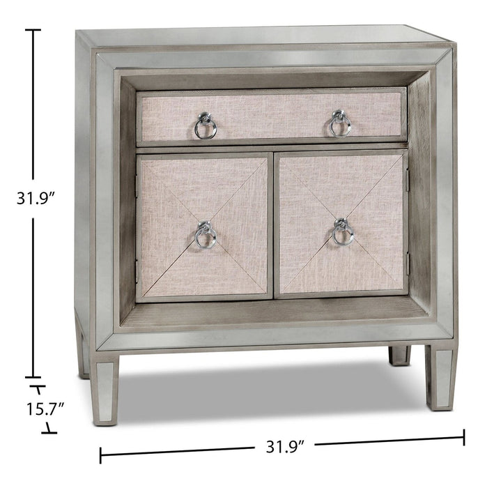 Enna 32\" Accent Cabinet - Antiqued Silver