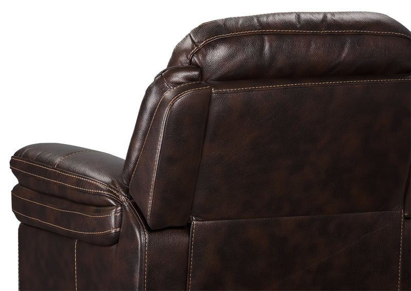 Leo Leath-Aire® Fabric Rocker Recliner - Walnut