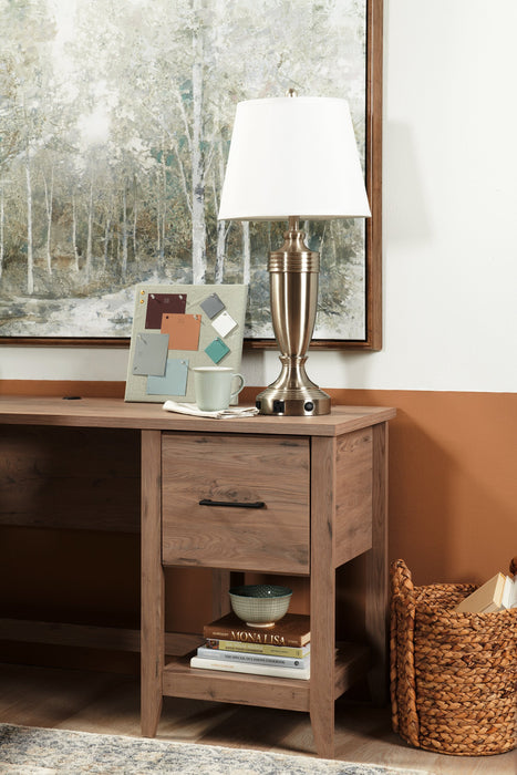 Erick L-Shaped Desk - Laurel Oak 