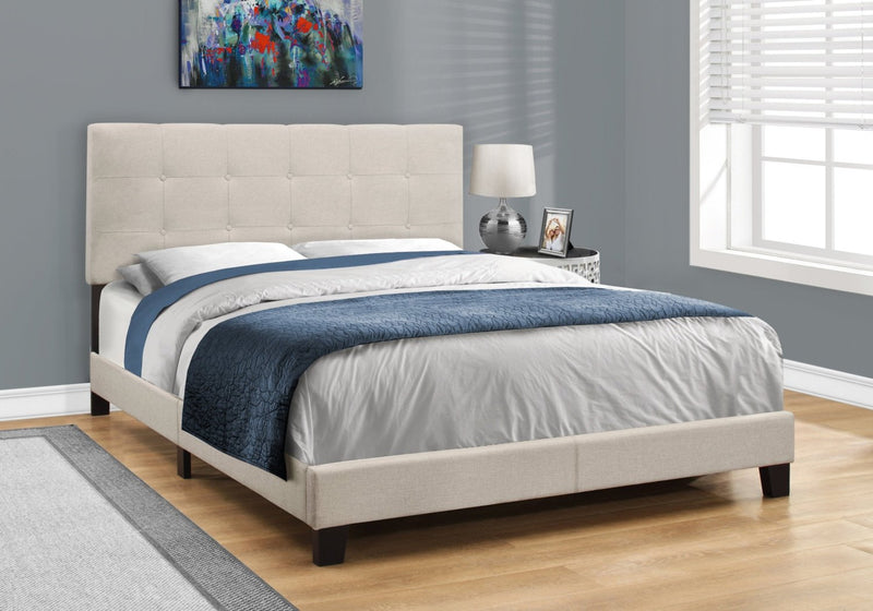 Tara Queen Bed - Beige