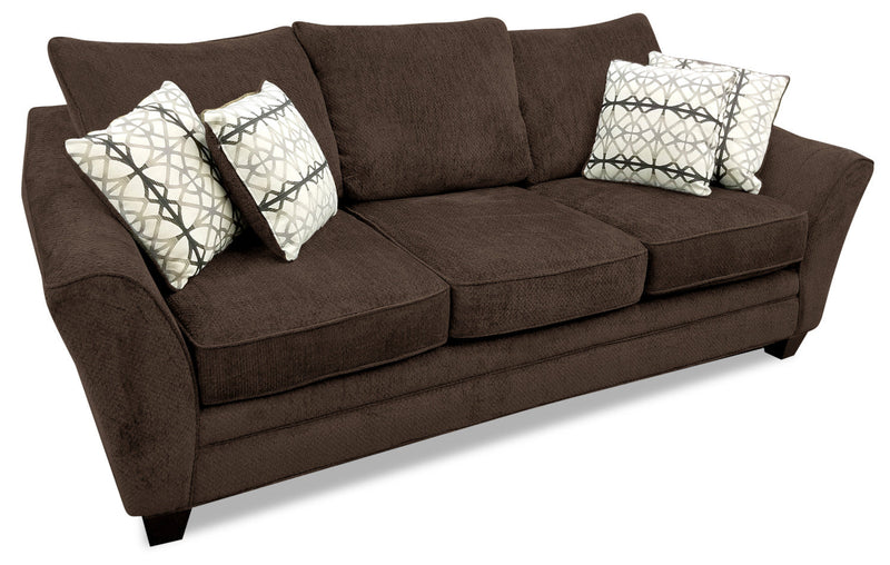 Febe Chenille Queen-Size Sofa Bed - Brown