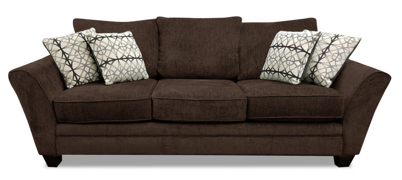 Febe Chenille Queen-Size Sofa Bed - Brown
