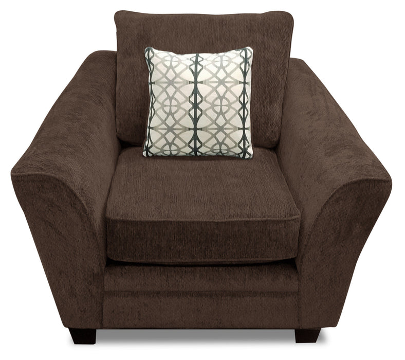 Febe Chenille Chair - Brown
